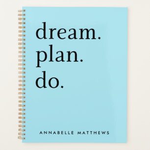 Dream Plan Do   Modern Minimalistic Pastel Blue Planner