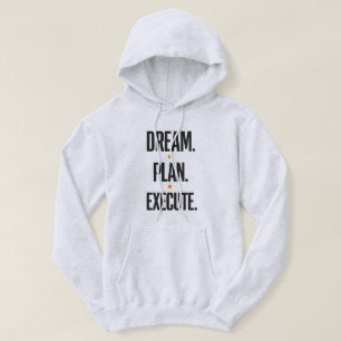 Dream Plan Execute Motivational Typography Men's Hoodie