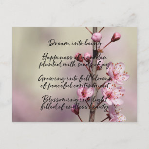 Dream Poem Cherry Blossom Flowers Postcard