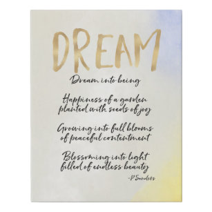 Dream Poem    Faux Canvas Print