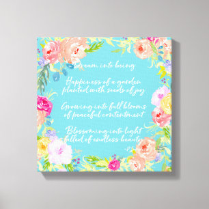 Dream Poem Watercolor Floral Canvas Print