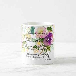 Dream Poem Watercolor Floral Coffee Mug