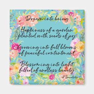 Dream Poem Watercolor Floral Magnet