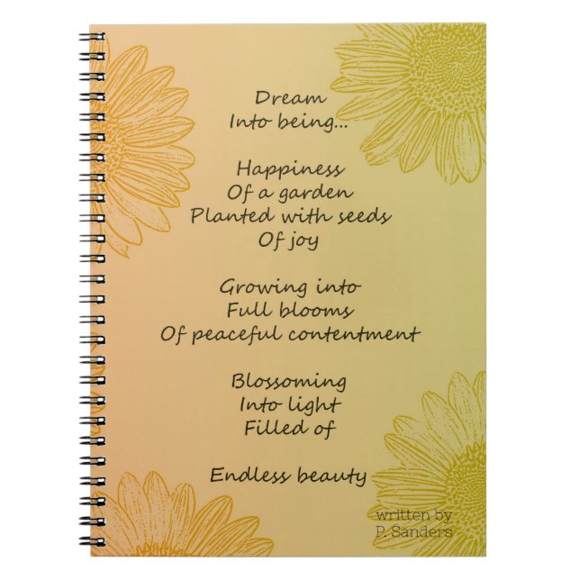 Dream Poem (written by me) Notebook (Front)