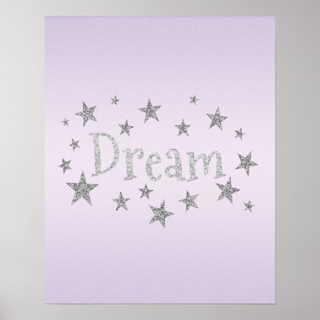 Dream Purple with Silver Glitter  Poster (Front)