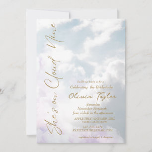 Dream She's on cloud 9 Soft Bridal Shower Invitation