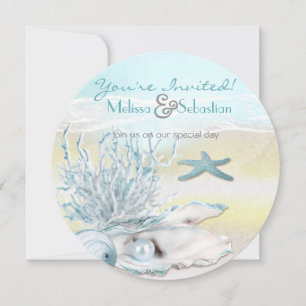 Dream Shore Beach Blue Wedding Invite