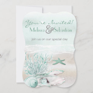 Dream Shore Beach Green Wedding Invite