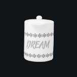 Dream Tea Jar<br><div class="desc">This dreamy design inspires with its abstract background and letters that spell out DREAM. Makes a great gift for a loved one or a friend.</div>
