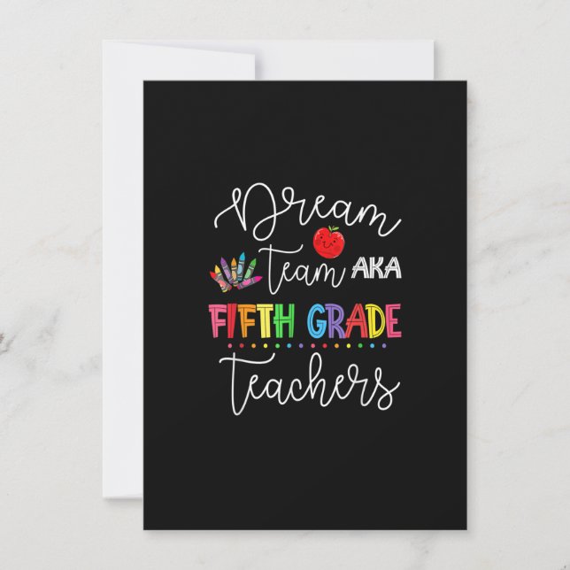 Dream team Fifth Grade Quote Funny Teachers Back t Invitation (Front)