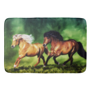 Dream Team Icelandic Horses running Bath Mat