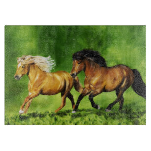 Dream Team Icelandic Horses Running Cutting Board
