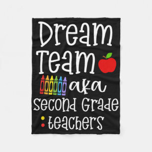 Dream Team Second Grade Fun Teachers Back To Schoo Fleece Blanket