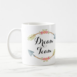 'Dream Team' Watercolor Tribal Arrows Coffee Mug