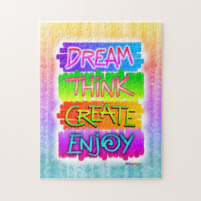 Dream Think Create Enjoy Inspirational Puzzle (Vertical)