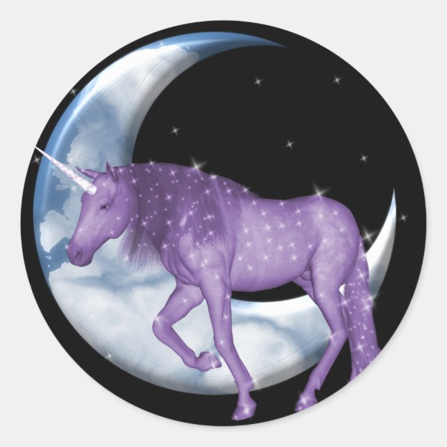 Dream Time Unicorn Classic Round Sticker (Front)