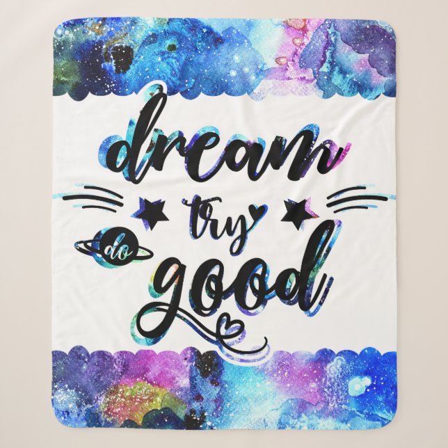 Dream. Try. Do Good. Sherpa Blanket (Front)