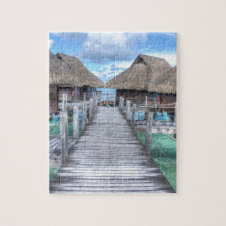 Dream Vacation Bora Bora Overwater Bungalows Jigsaw Puzzle
