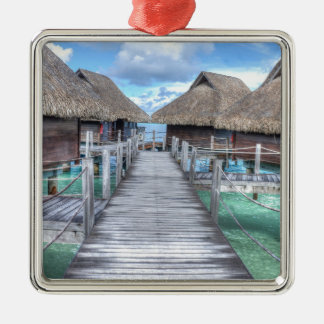 Dream Vacation Bora Bora Overwater Bungalows Metal Ornament