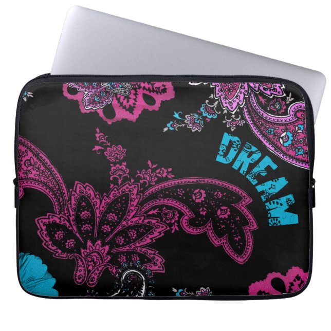 Dream Vintage Floral Pattern Laptop Sleeve (Front)