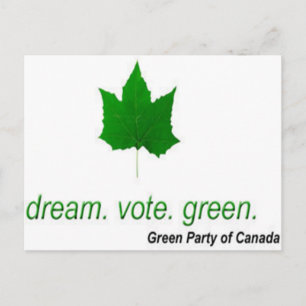 Dream Vote Green - Green Party of Canada Invitation Postcard