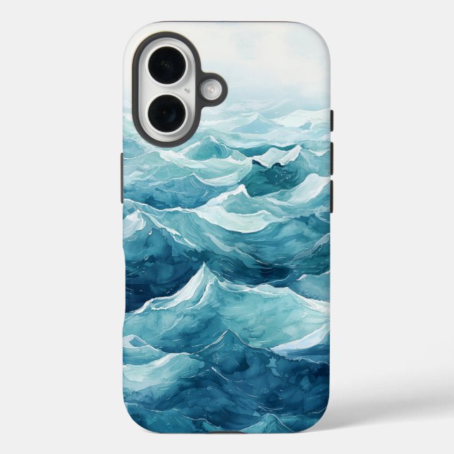 Dream Watercolor Ocean Wave Phone Case  (Back)