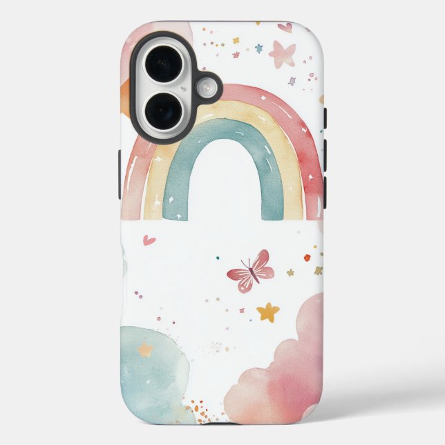 Dream Watercolor Rainbow Whimsy Phone Case (Back)