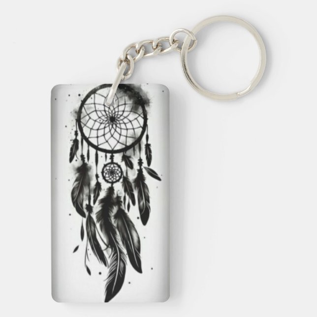 "Dream Weaver Charm: Acrylic Key Delight" Key Ring (Back)