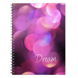 "Dream" White Script, Purple Sparkles Journal