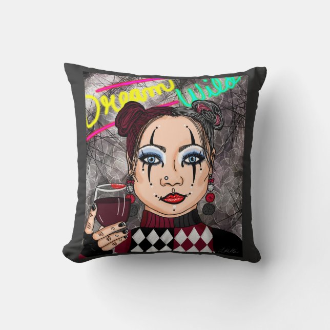 Dream Wild Goth Girl     Cushion (Front)