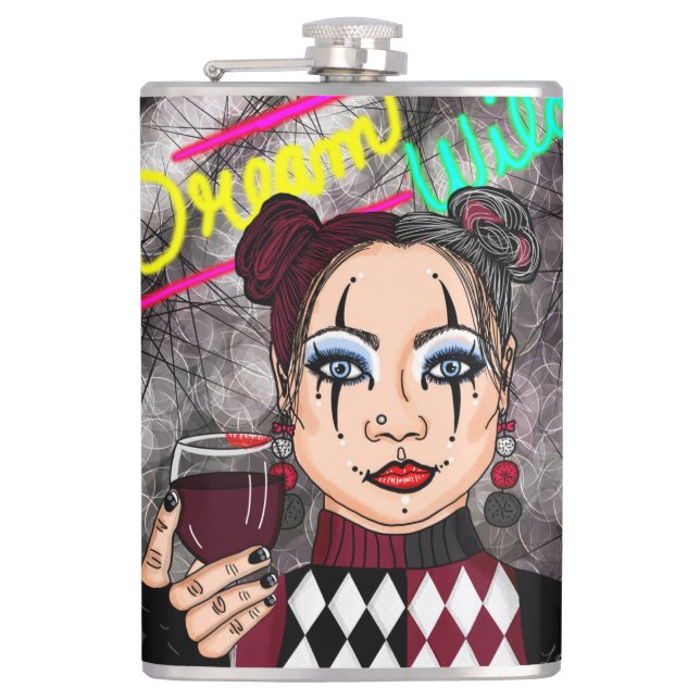 Dream Wild Goth Girl    Hip Flask (Front)
