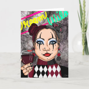 Dream Wild Gothic Harlequin Jester Girl Card