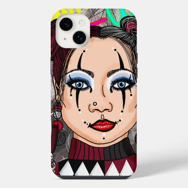 Dream Wild | Gothic Harlequin Jester Girl iPhone Case (Back)