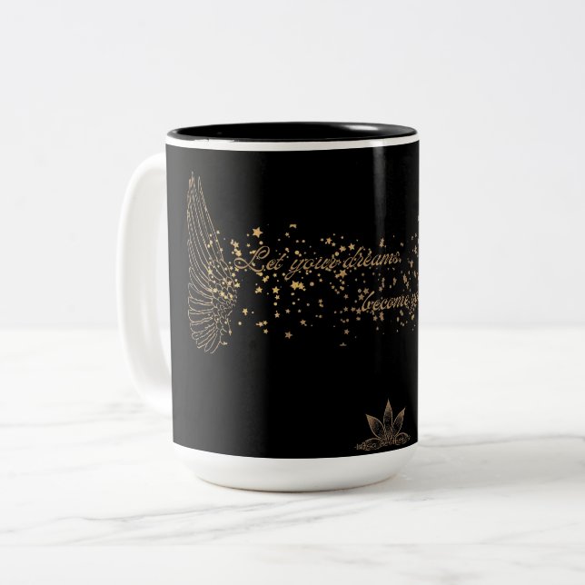 Dream Wings Two-Tone Mug, 15 oz Coffee Mug (Front Left)