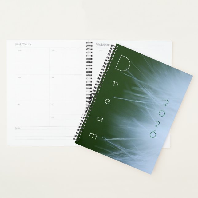 "Dream" with Wispy Dandelion Fluff Background Planner (Display)
