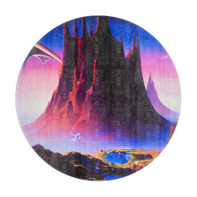 Dream World Oil Painting Cutting Board (Front)