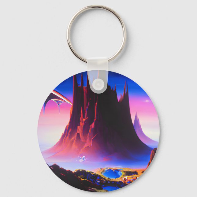 Dream World Oil Painting Key Ring (Front)