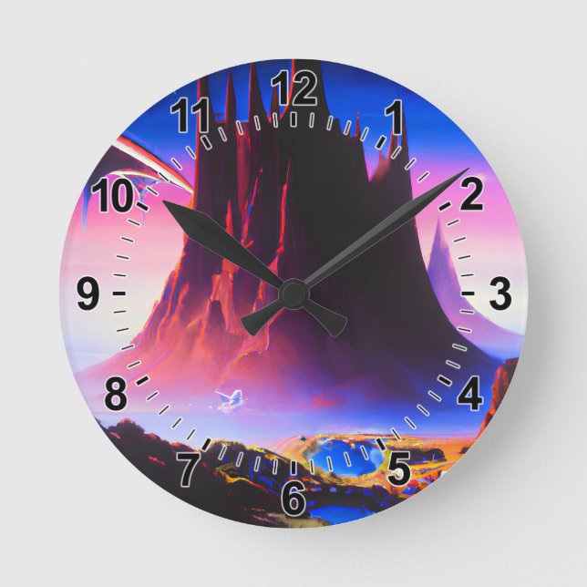 Dream World Oil Painting Round Clock (Front)