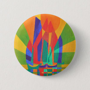 Dreamboat A Cubist Junk In Primary Colours 6 Cm Round Badge