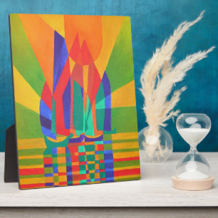 Dreamboat A Cubist Junk In Primary Colours Plaque