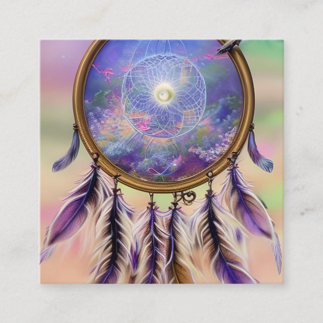 Dreamcatcher Art Square Business Card (Front)