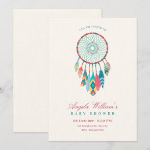 Dreamcatcher baby shower invitation