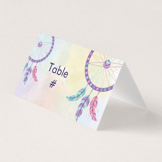 Dreamcatcher Birthday Celebration table number  (Front)