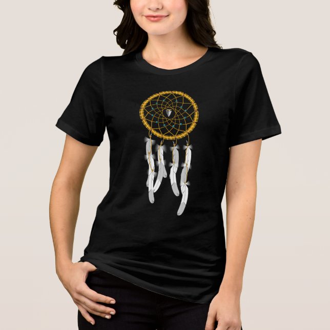 Dreamcatcher--Blue Turquoise Tri-Blend Shirt (Front)