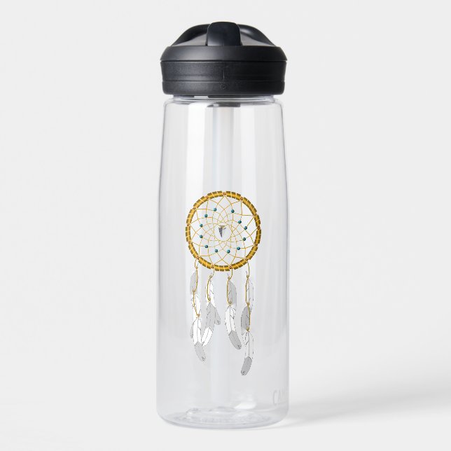 Dreamcatcher--Blue Turquoise Water Bottle (Front)