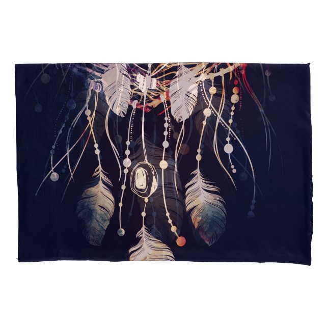 Dreamcatcher, branches, boho style, digital art. pillowcase (Front)