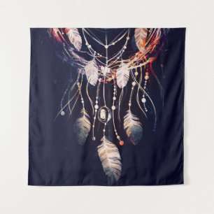 Dreamcatcher, branches, boho style, digital art. tapestry