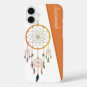 Dreamcatcher Colourful Feathers Boho Custom Name iPhone 16 Plus Case