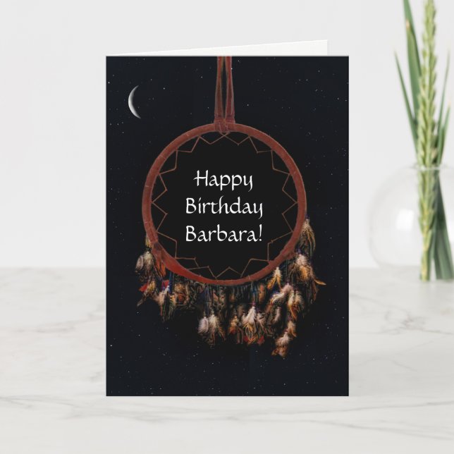 Dreamcatcher Custom Name Happy Birthday  Card (Front)