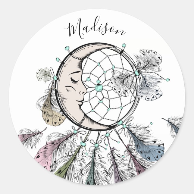 Dreamcatcher custom name stickers (Front)